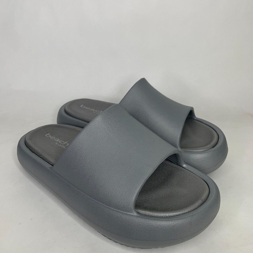 J Slides Sandals Womens 7 Gray Slide On Cushion Comfort Squish Beach Slides
